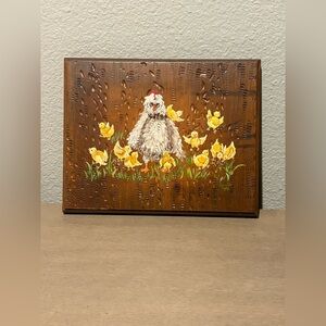 Vintage‎ Wooden Chicken & Chicks Hand Painted Farmhouse Wooden Wall Decor-Opal H